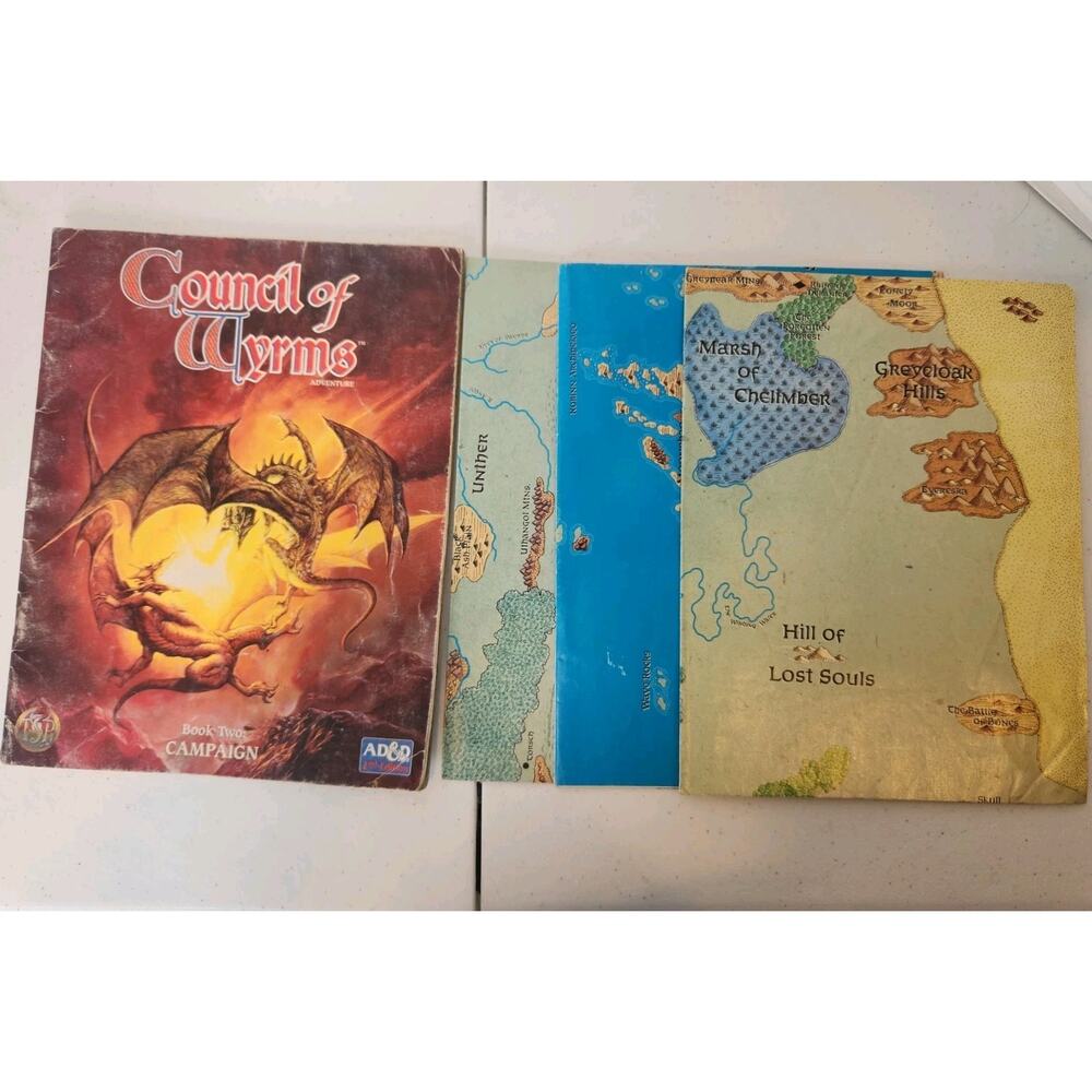 Advanced Dungeons & Dragons Council of Wyrms Book Two Campaign With Maps
